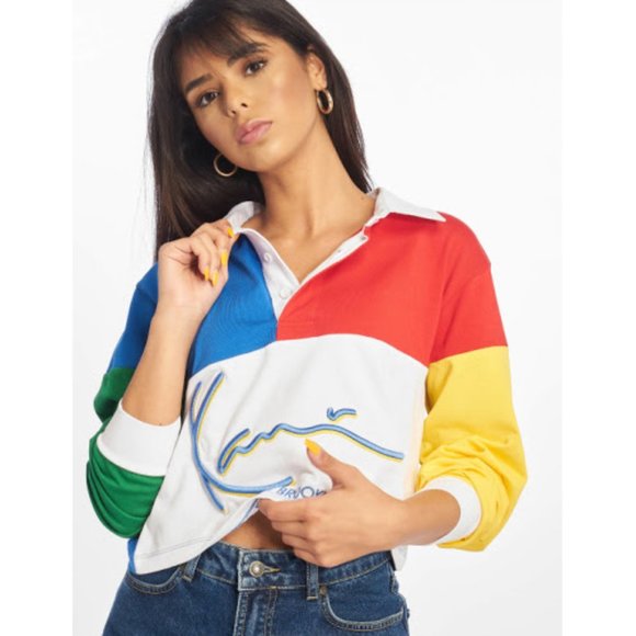 Karl Kani Rugby Shirt Women's Multicolor NEW - Picture 2 of 6